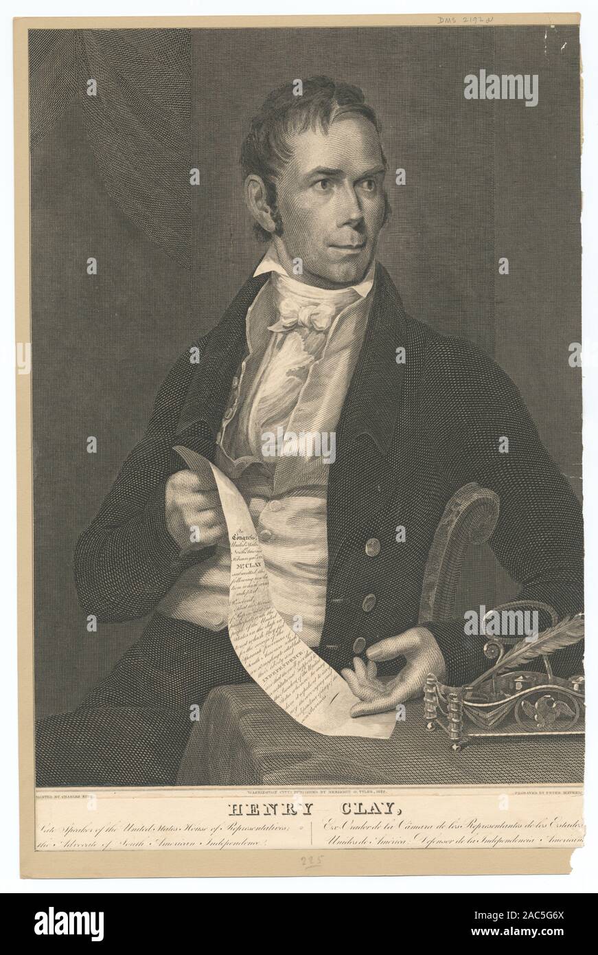 Henry Clay numéros Volume donné ici se reporter à l'original de la publication des numéros de volume, pas de la publication de l'Lossing Printmakers : Francesco Bartolozzi, Peter S. Duval, Fenner, Sears & Co., H.B. Hall, Peter Maverick et James Smillie. Titre de page de titre de l'extra-volume illustré. EM6121 ; Henry Clay. Banque D'Images