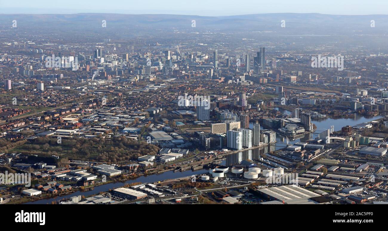 Vue aérienne de la ville de Salford, près de Manchester Banque D'Images