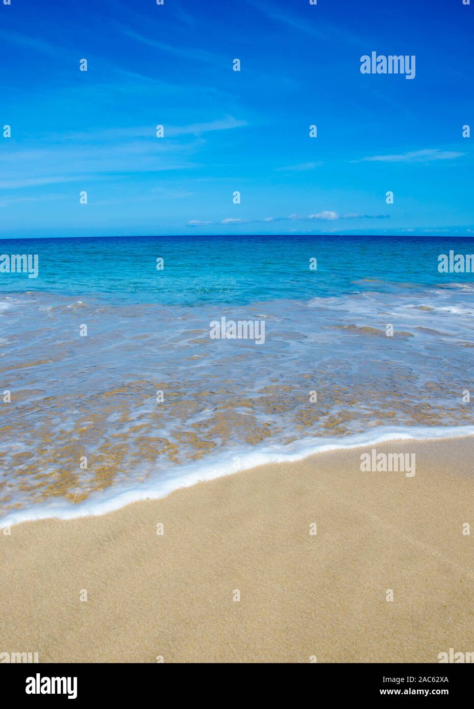 Hapuna Beach, le long de la Grande Île d'Hawai'i'S Kohala Coast. Cette plage de sable blanc a été considérée comme l'une des plus belles plages du monde de temps et temps Banque D'Images