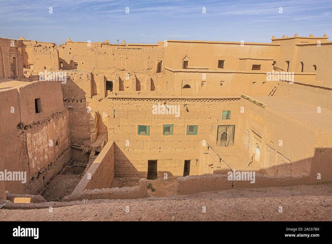 Une partie de la section restaurée non de la Kasbah de Ouarzazate Banque D'Images