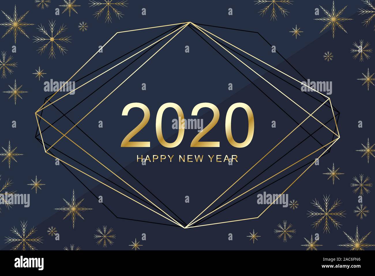 Joyeux Noël et Bonne Année 2020 carte de vœux. Fond d'or moderne modèle pour 2020 bonne année. Gabarit de protection au design moderne Illustration de Vecteur