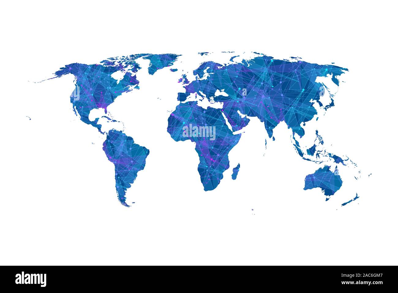 Carte du monde concept de connexion réseau. Big la visualisation de données. Réseau social dans la communication des réseaux informatiques mondiaux. La technologie de l'Internet Illustration de Vecteur