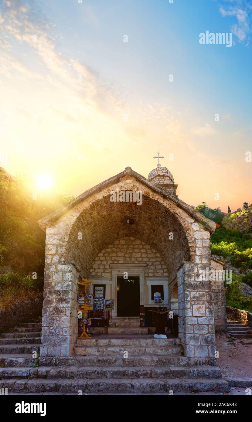 L'église catholique médiévale de Notre-Dame de la Santé à Kotor, Monténégro Banque D'Images