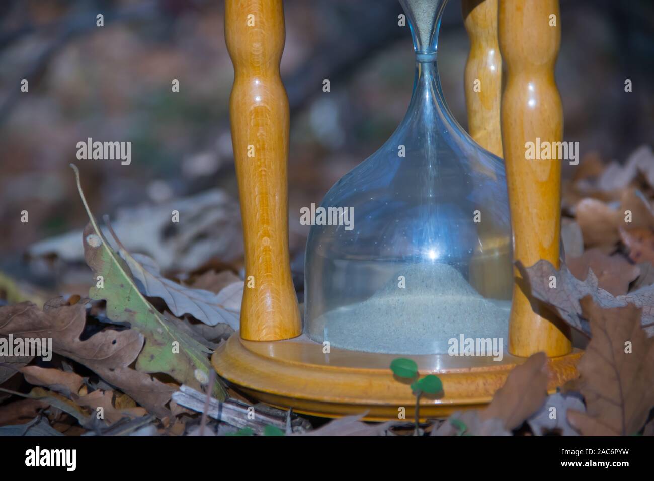 Le temps est argent, ancienne école de hourglass woods Banque D'Images