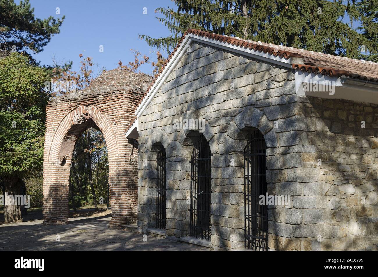 Le tourisme à Bulgaria-Thracian Tombeau de Kazanlak Banque D'Images