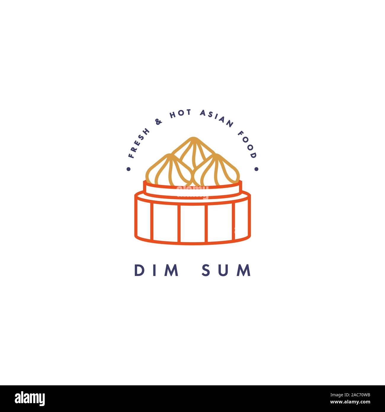 Logo Vector et modèle de conception de l'emblème ou logo. Alimentation asiatique - dim sum. Logos linéaire. Illustration de Vecteur