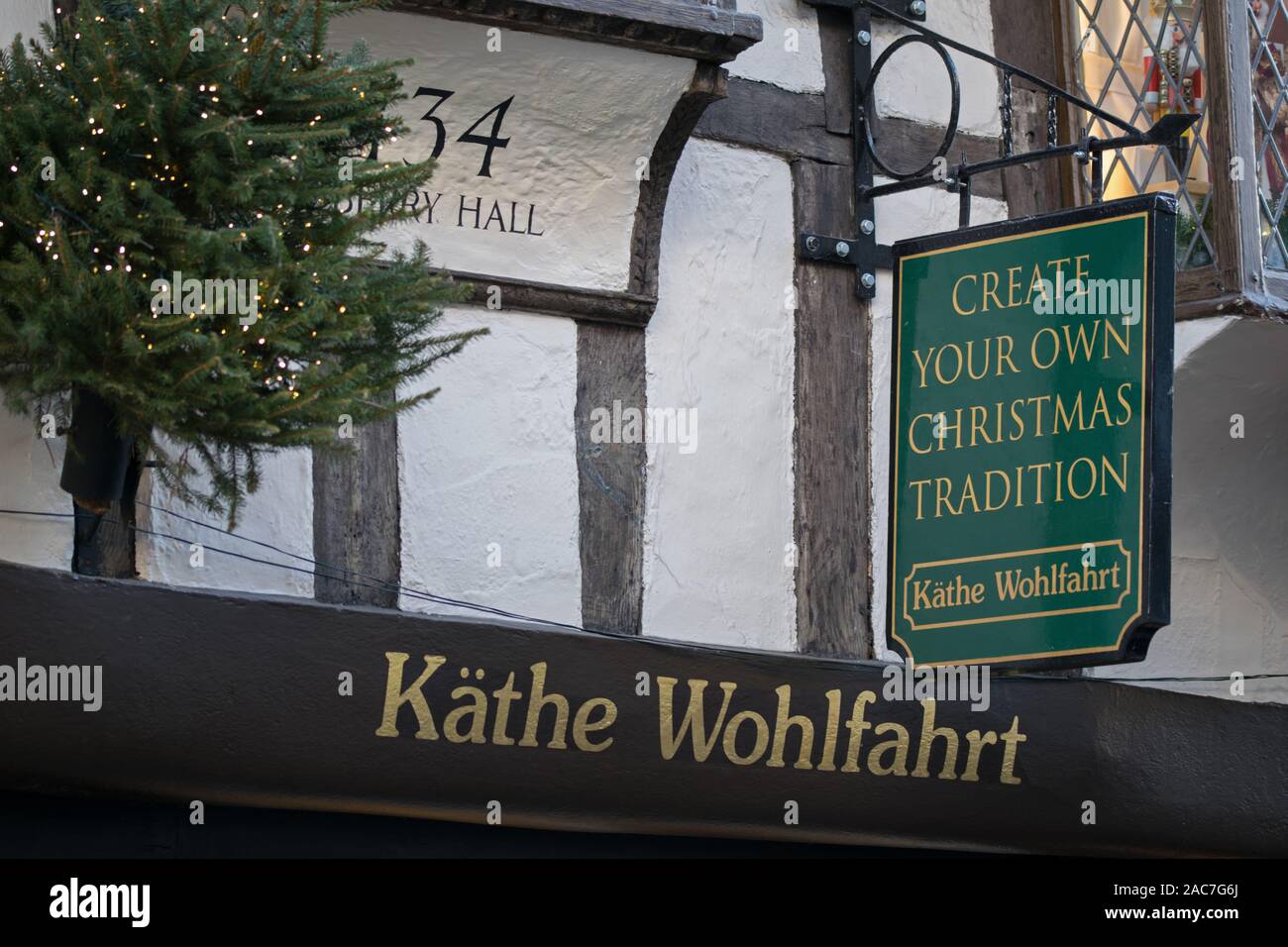 Käthe Wohlfahrt boutique de Noël et connectez-vous à l'État de New York, UK Banque D'Images