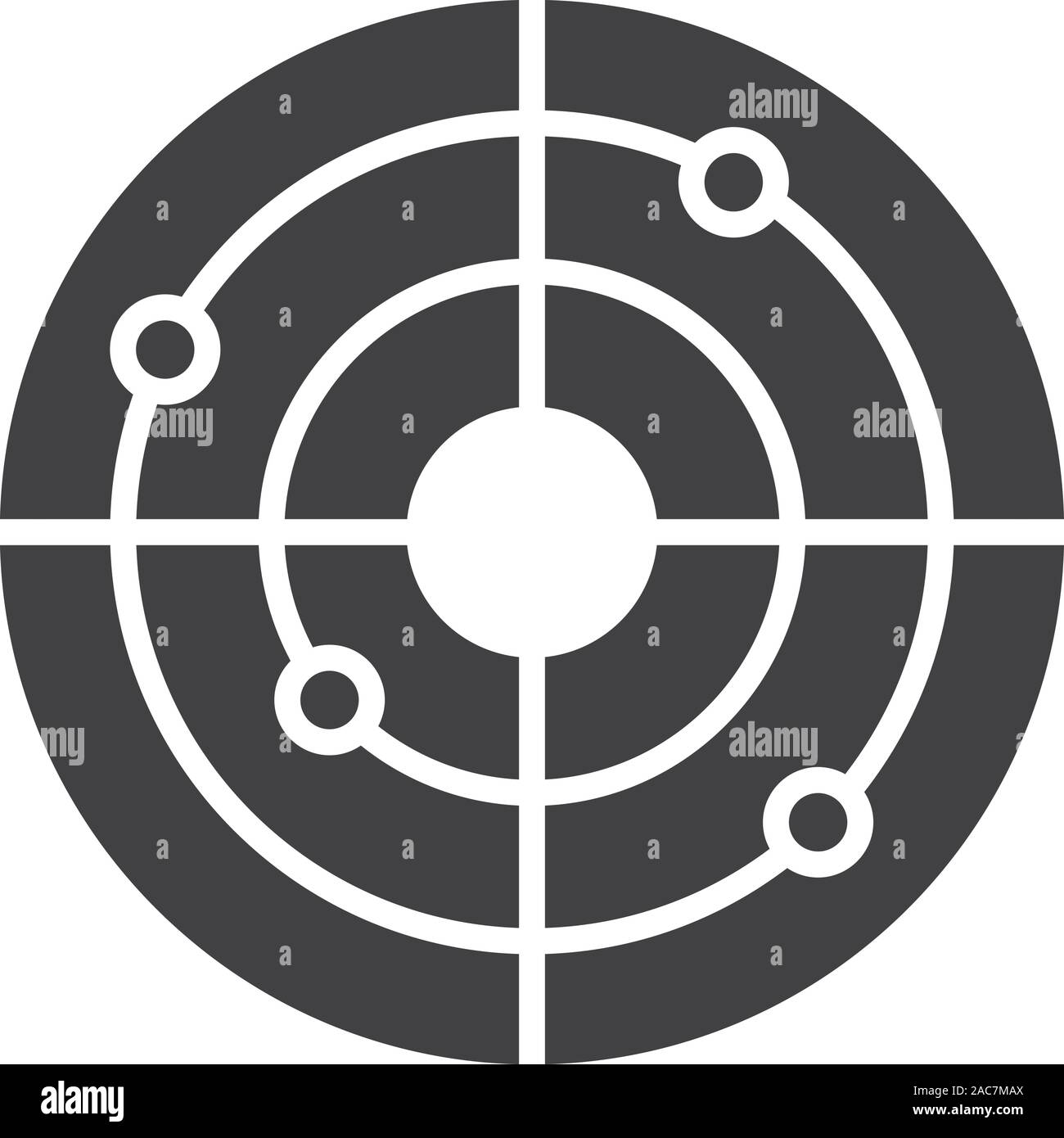 L'icône de tir. Cible des armes à feu avec trous de balle. Ombre silhouette radar symbole. L'espace négatif. Vector illustration isolé Illustration de Vecteur