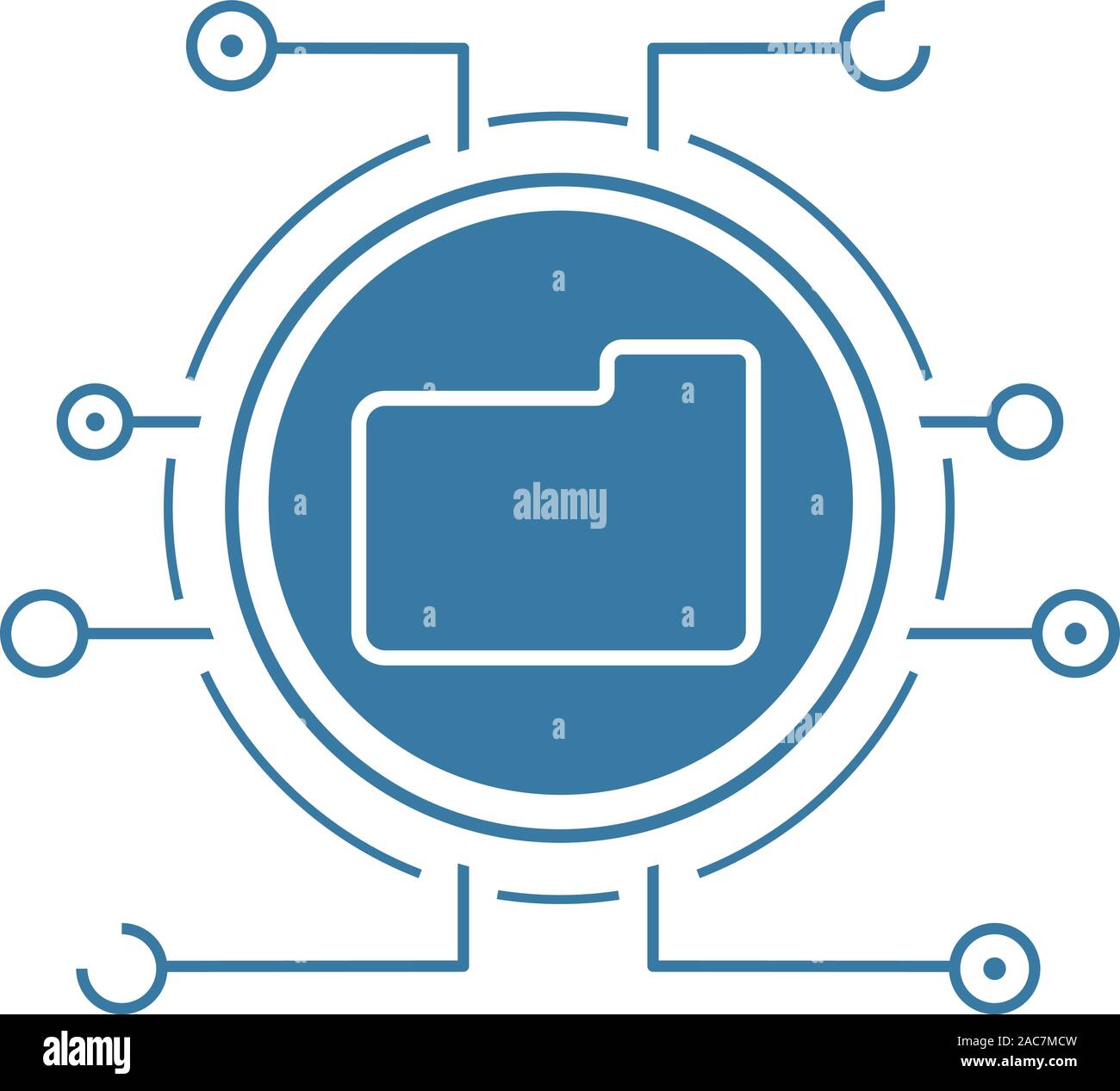 Stockage linéaire web télévision ombre portée de l'icône. Le cloud computing. Dossier dans les voies de microchip. Symbole ligne vectorielle Illustration de Vecteur