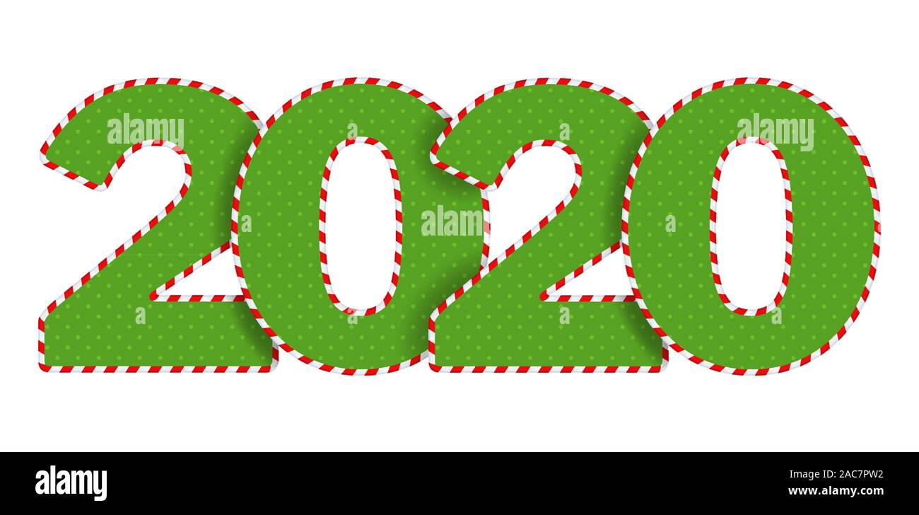 2020 Bonne année texte du logo design. Illustration de Vecteur