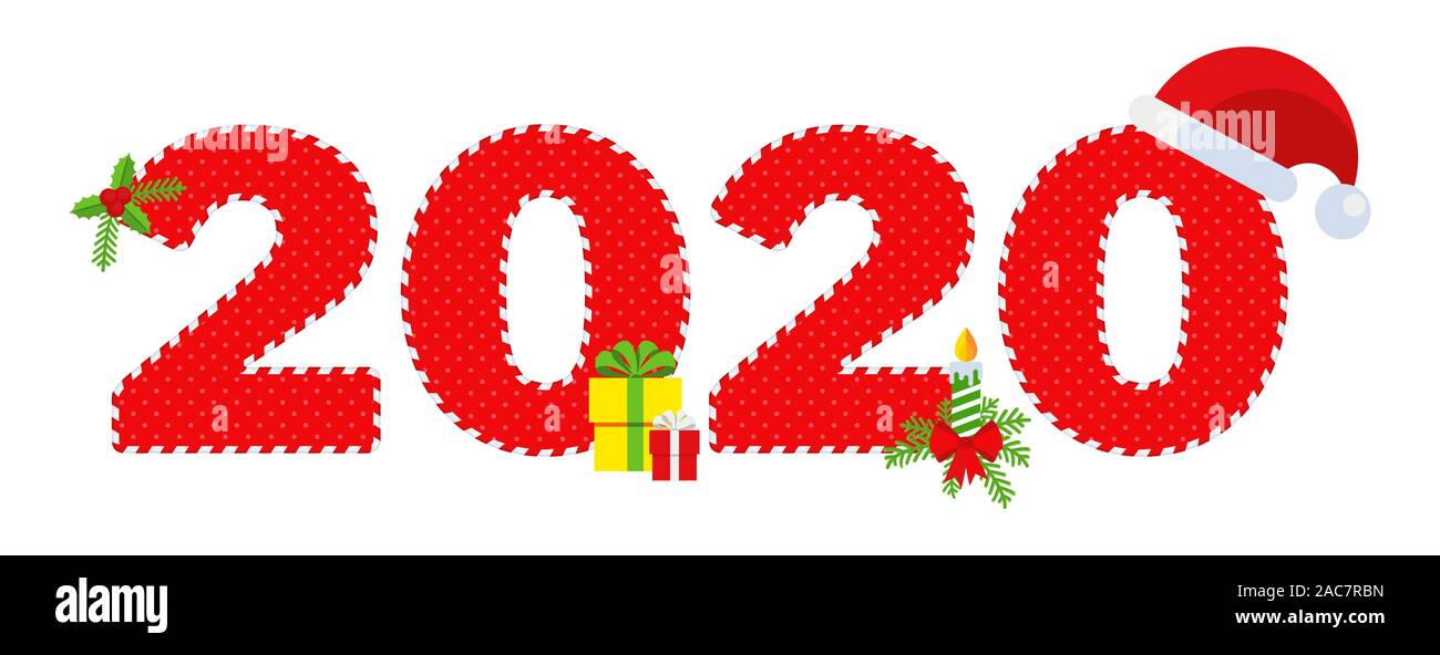2020 Bonne année texte du logo design. Illustration de Vecteur