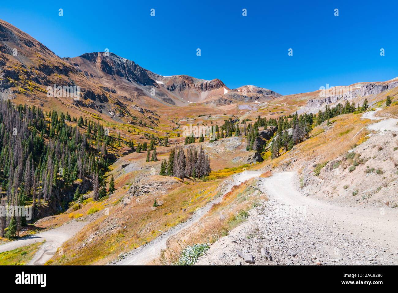 Sentier en boucle alpine à travers les montagnes de San Juan dans le Colorado Banque D'Images
