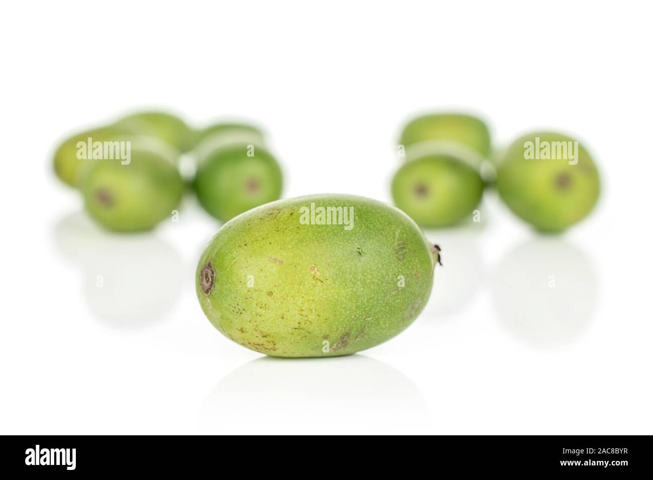 Beaucoup d'hardy avant l'accent kiwi vert isolé sur fond blanc Banque D'Images
