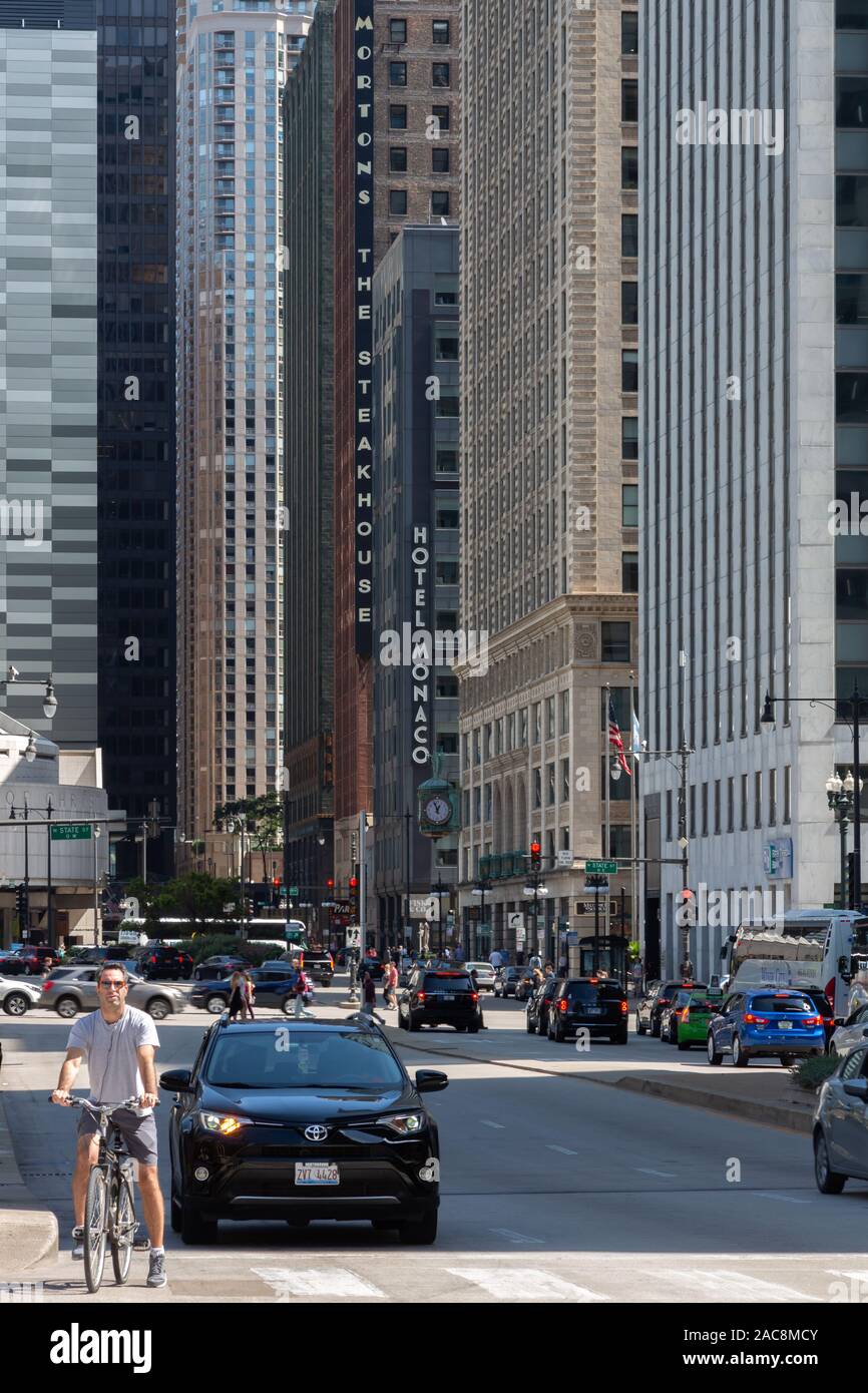 East Wacker Drive, The Loop, Chicago, États-Unis Banque D'Images