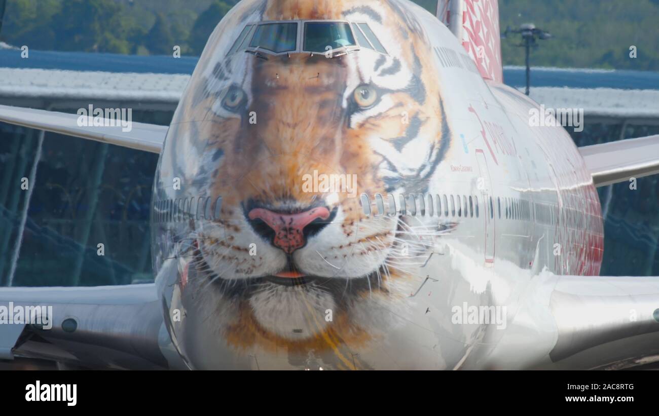 Rossiya Boeing 747 Tigers Livery Banque D'Images