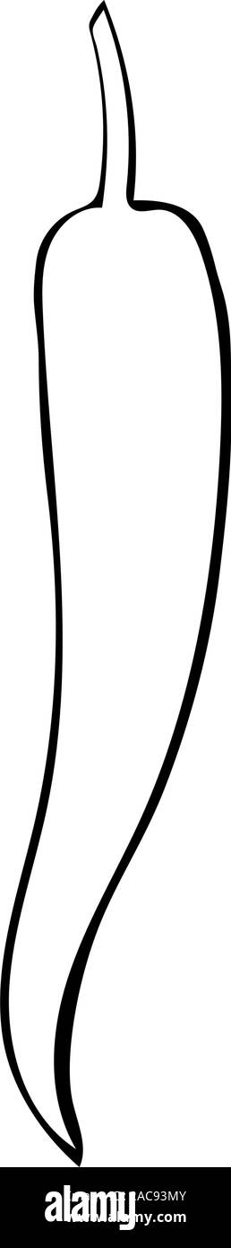 Vector hand drawn contours illustration de piment. Contour noir en ligne doodle art style. Croquis de ferme et légumes du jardin. Contour isolé Illustration de Vecteur