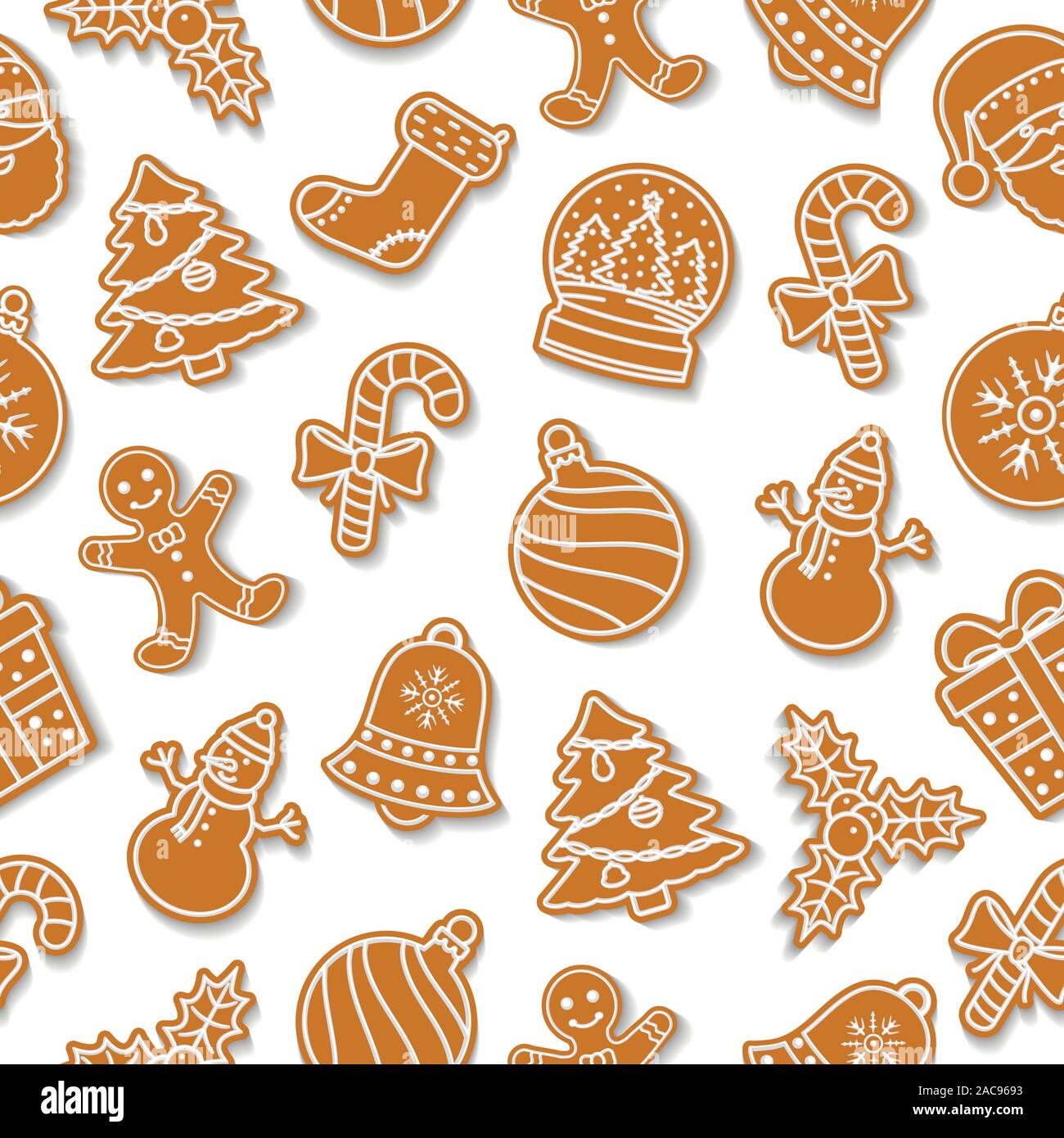 Noël vecteur modèle transparent avec gingerbread cookies Illustration de Vecteur