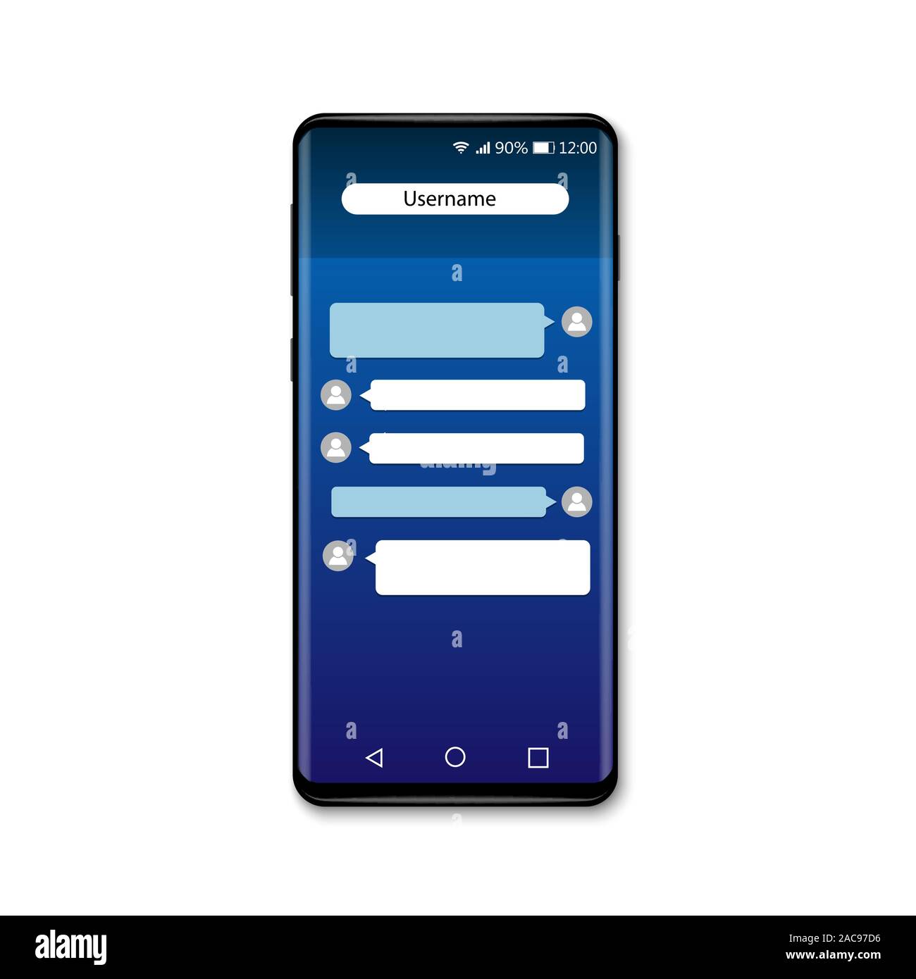 Smartphone avec maquette réaliste chat mobile messenger Illustration de Vecteur
