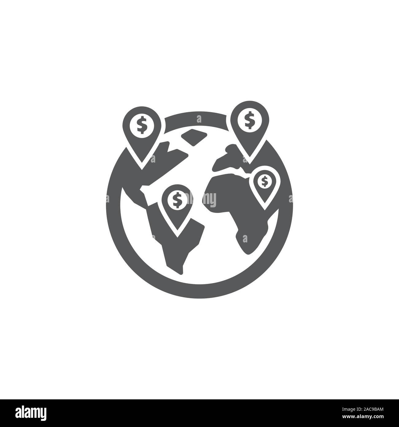 Global Business icône sur fond blanc Illustration de Vecteur