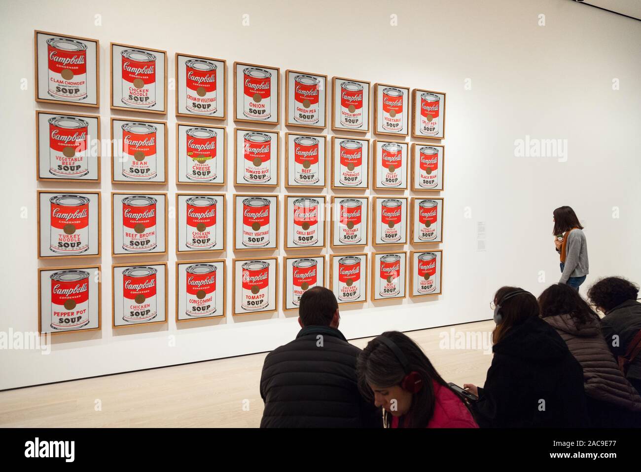Andy Warhol Campbell's Soup Cans,peintures (1962) MoMa Museum of Modern Art, New York City, États-Unis d'Amérique. Banque D'Images