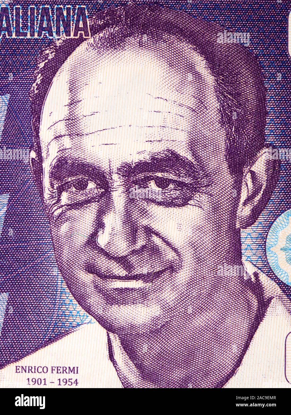 Enrico Fermi un portrait de l'italien de l'argent Banque D'Images