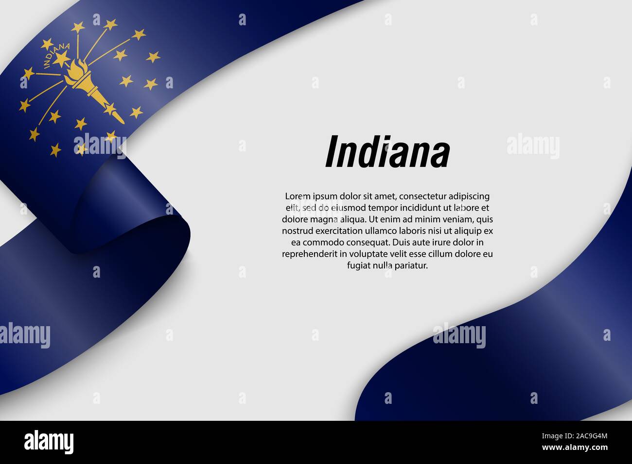 Forme un ruban ou une bannière avec drapeau de l'Indiana. État des USA. Modèle pour la conception de l'affiche Illustration de Vecteur