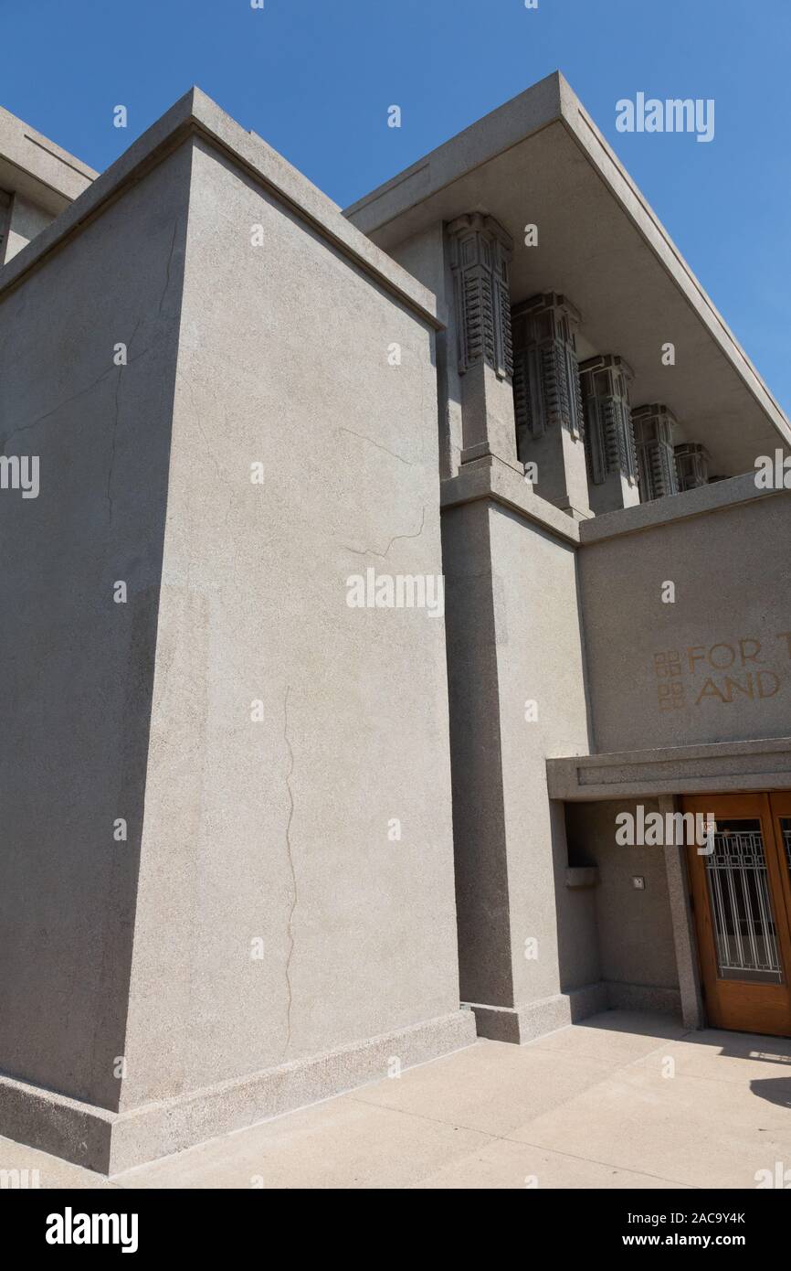 Unity Temple, Oak Park, Chicago, Illinois, États-Unis Banque D'Images