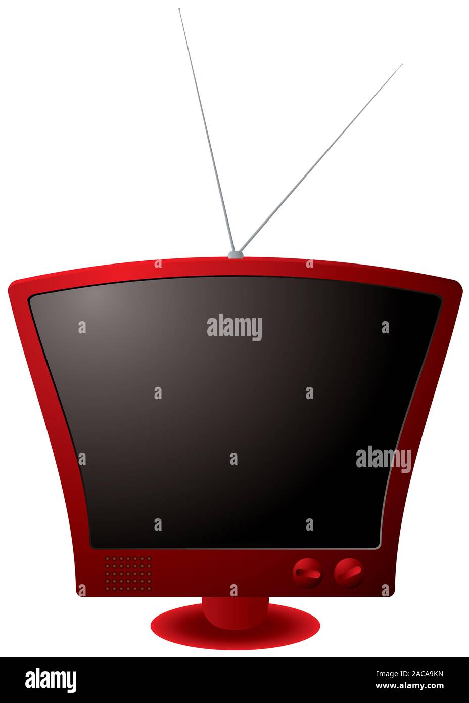 tv retro rouge Banque D'Images