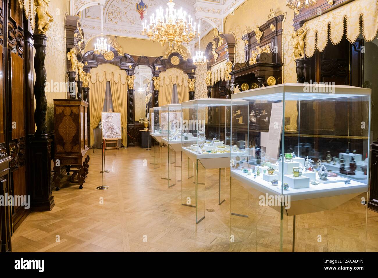 Saint Petersburg, Russie - le 22 novembre 2019. Les intérieurs de Musée Fabergé à Saint-Pétersbourg, la Russie dans le Palais Chouvalov de Saint-Pétersbourg. Banque D'Images