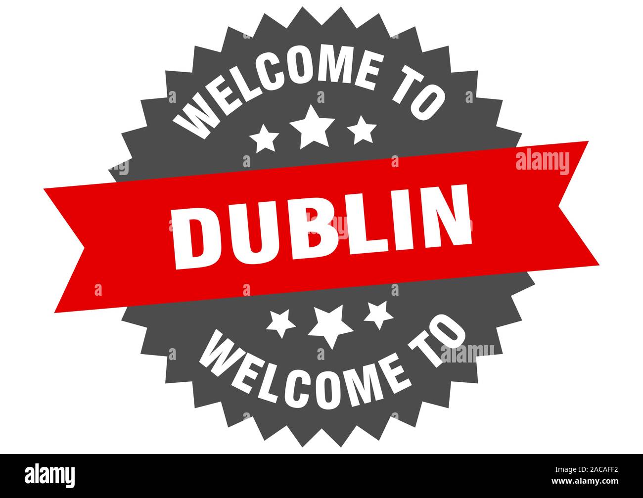 Signe de Dublin. Bienvenue à Dublin autocollant rouge Illustration de Vecteur