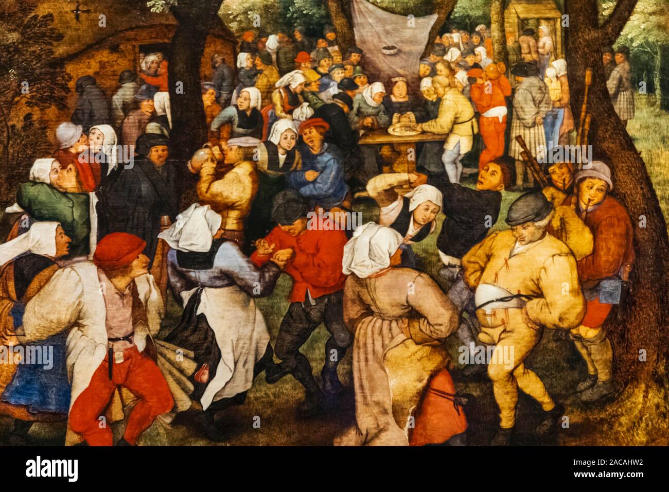 L'Angleterre, Somerset, Bath, le Holbourne Museum, peinture d'une danse de mariage à l'air libre par l'artiste flamand Pieter Brueghel le Jeune daté 1607 Banque D'Images
