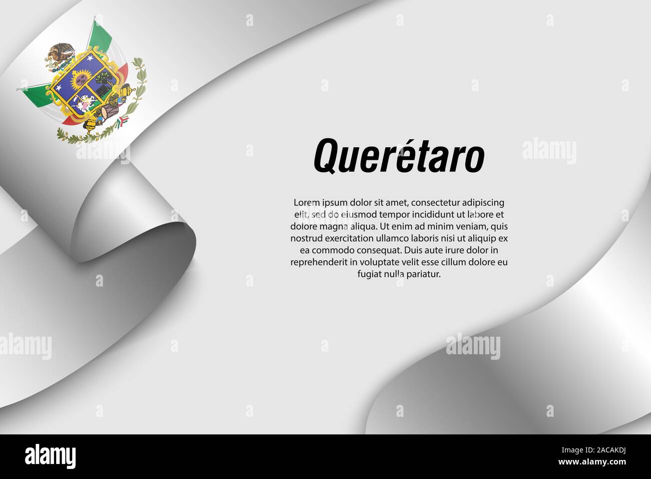 Forme un ruban ou une bannière avec pavillon de Querétaro. L'état de Mexico. Modèle pour la conception de l'affiche Illustration de Vecteur