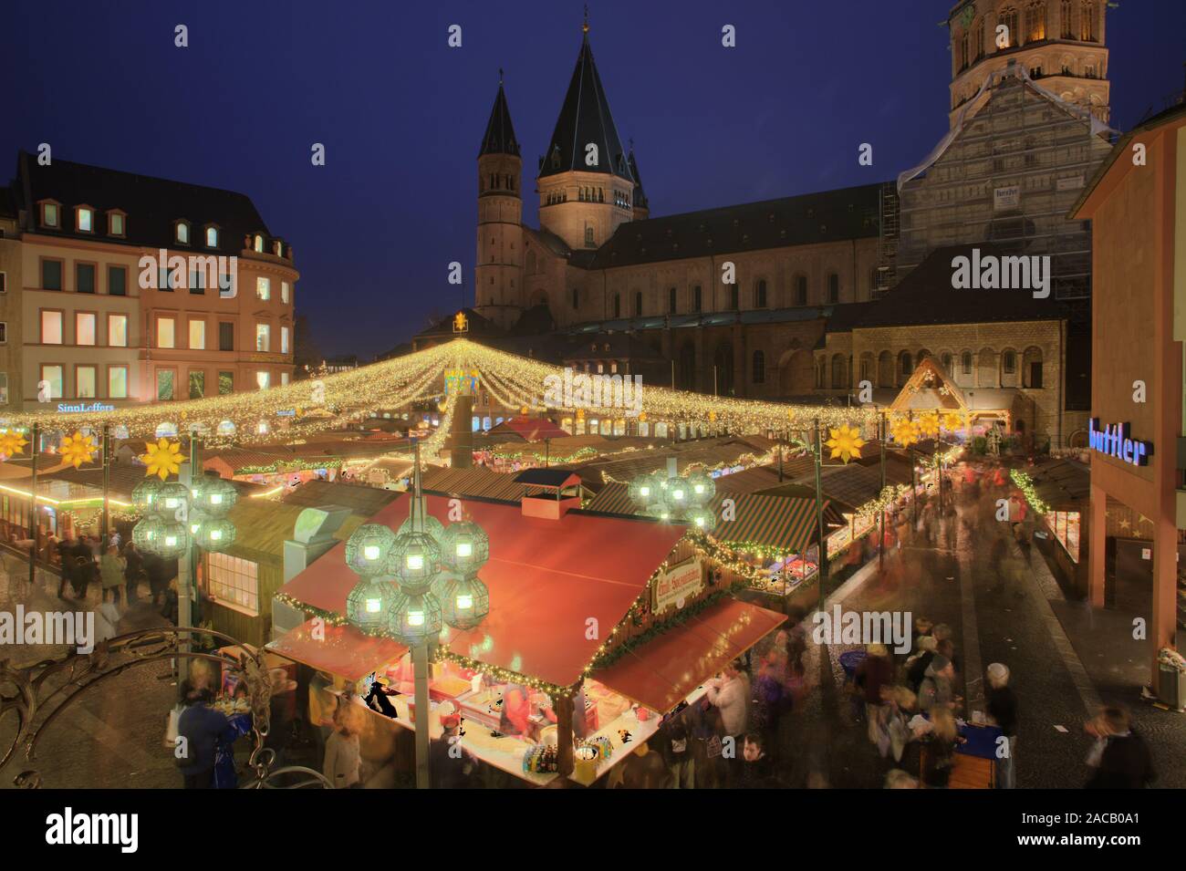 Marché de Noël à Mayence, Allemagne Banque D'Images