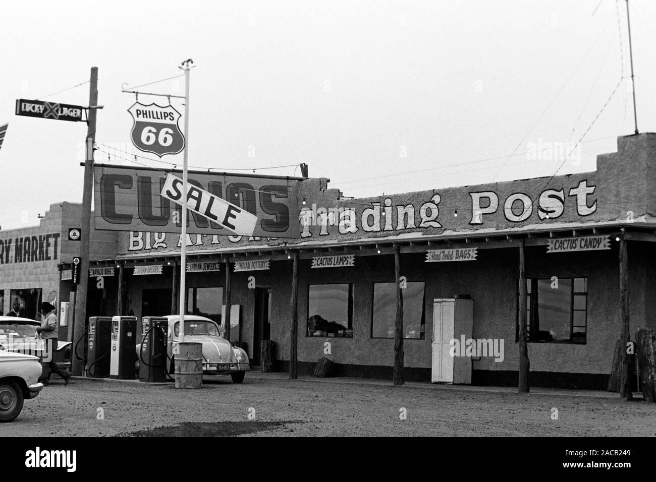 Handelsplatz im Südwesten der USA, 1962. Poste de traite en 1962, sud-ouest des États-Unis. Banque D'Images