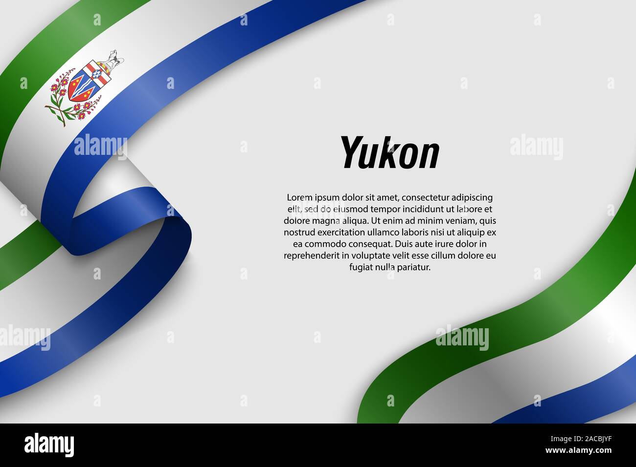 Forme un ruban ou une bannière avec un drapeau du Yukon. Province du Canada. Modèle pour la conception de l'affiche Illustration de Vecteur