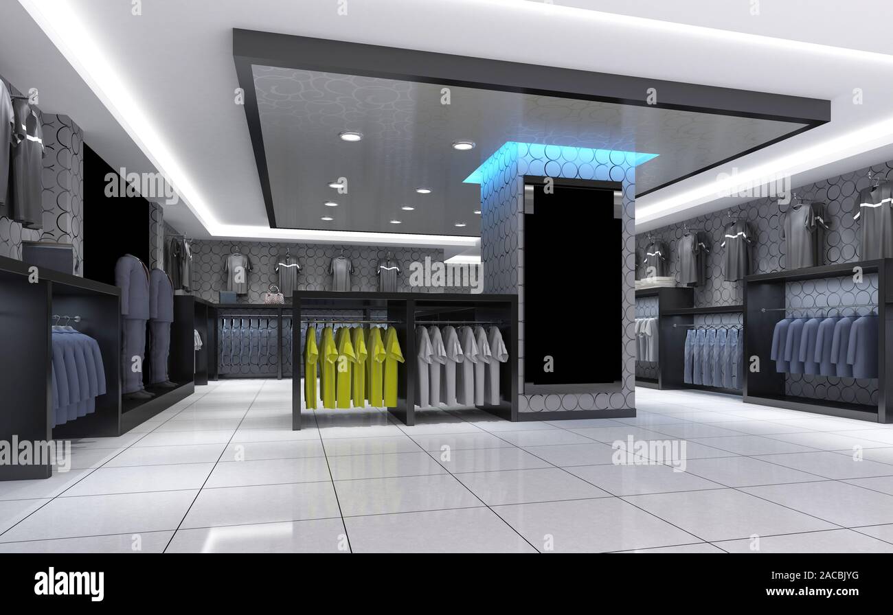 3D render of retil shop Banque D'Images