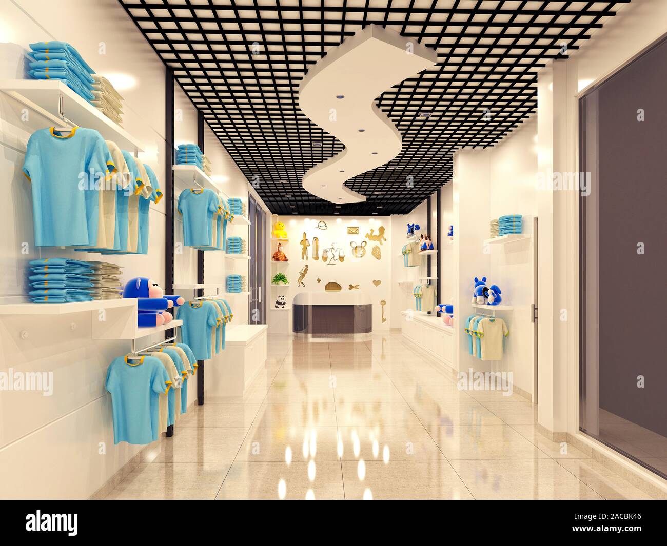 3D render of retil shop Banque D'Images