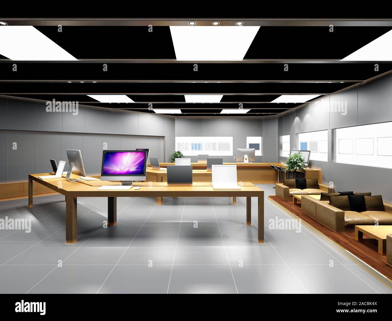 3D render of computer shop Banque D'Images