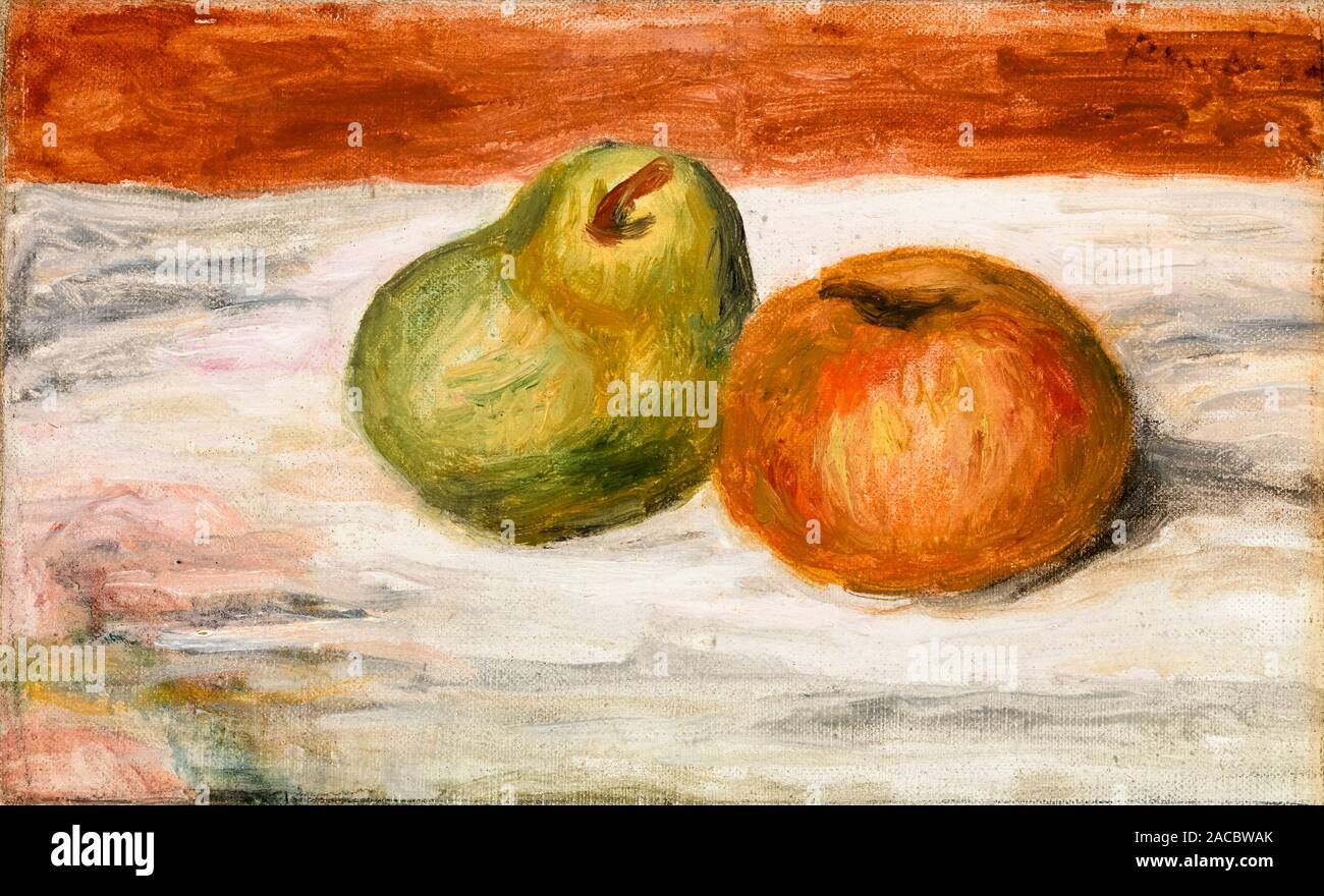 Pierre Auguste Renoir, pomme et poire, pomme et poire) (still life, peinture, vers 1909 Banque D'Images