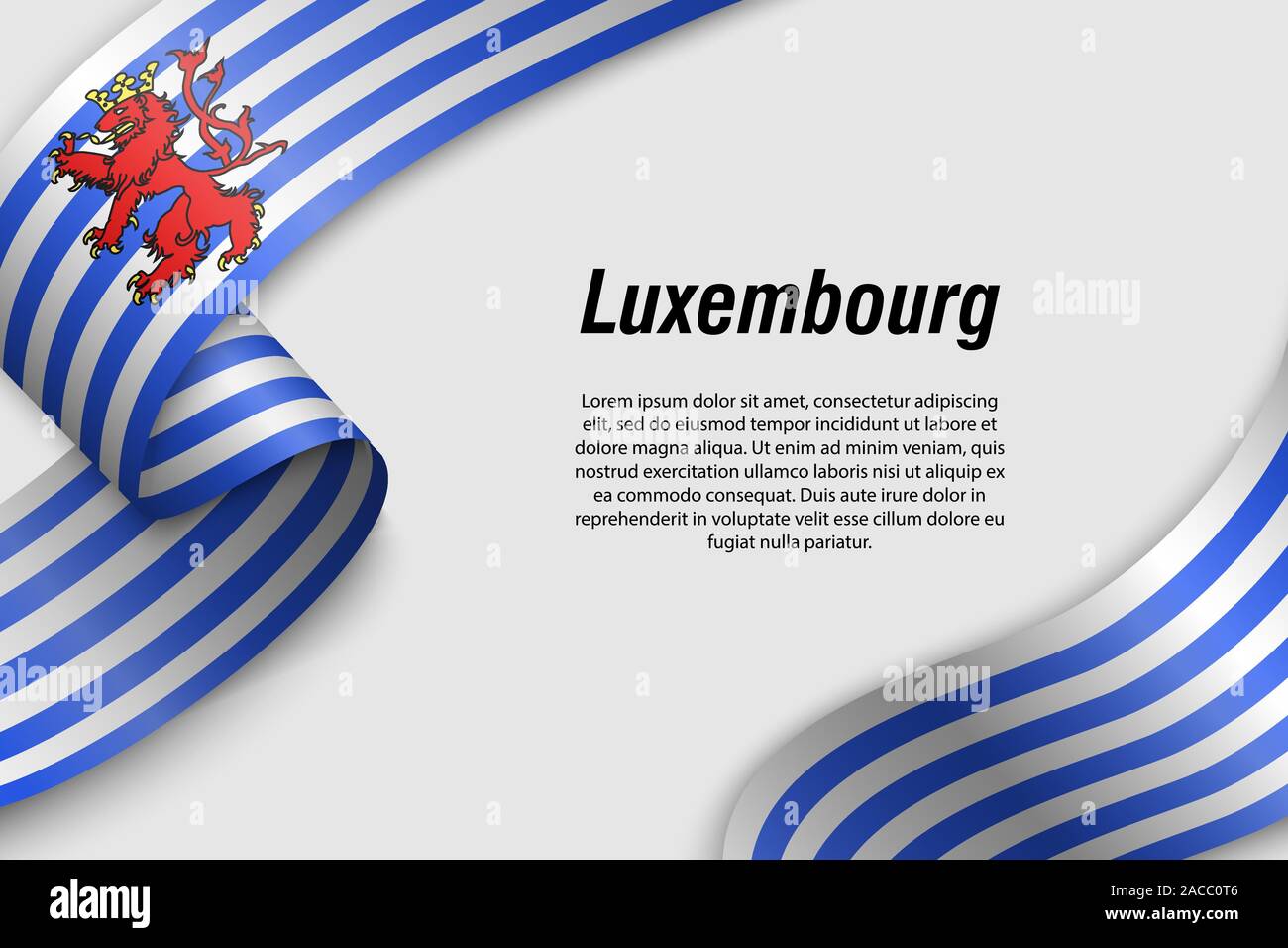 Forme un ruban ou une bannière avec drapeau du Luxembourg. Province de Belgique. Modèle pour la conception de l'affiche Illustration de Vecteur