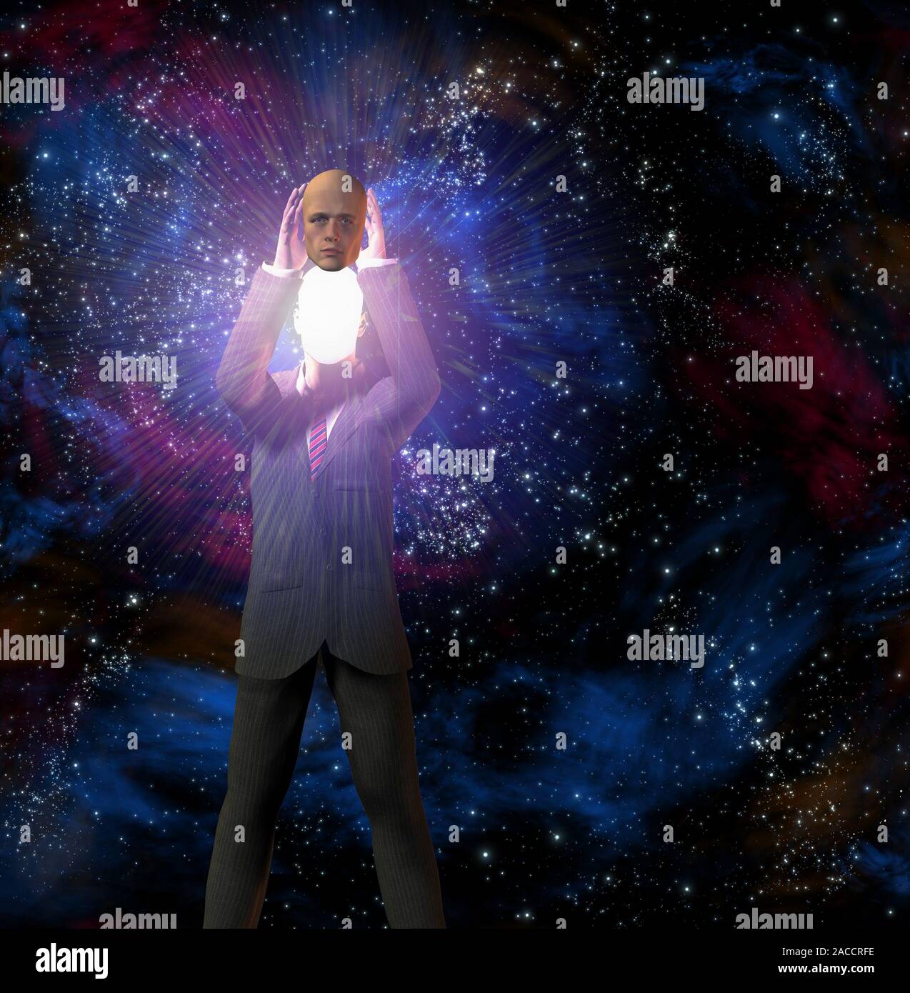 L Etre De Lumiere L Homme Prend Le Visage De Reveler Vrai Elle Meme Photo Stock Alamy