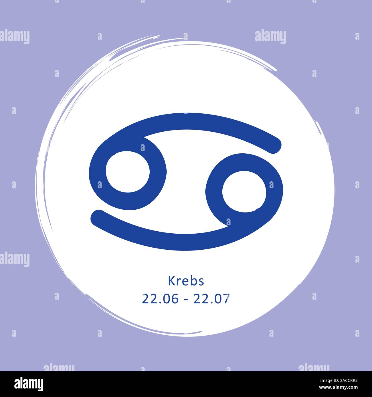 Signe astrologique horoscope cancer avec description et date vector illustration EPS10 Illustration de Vecteur