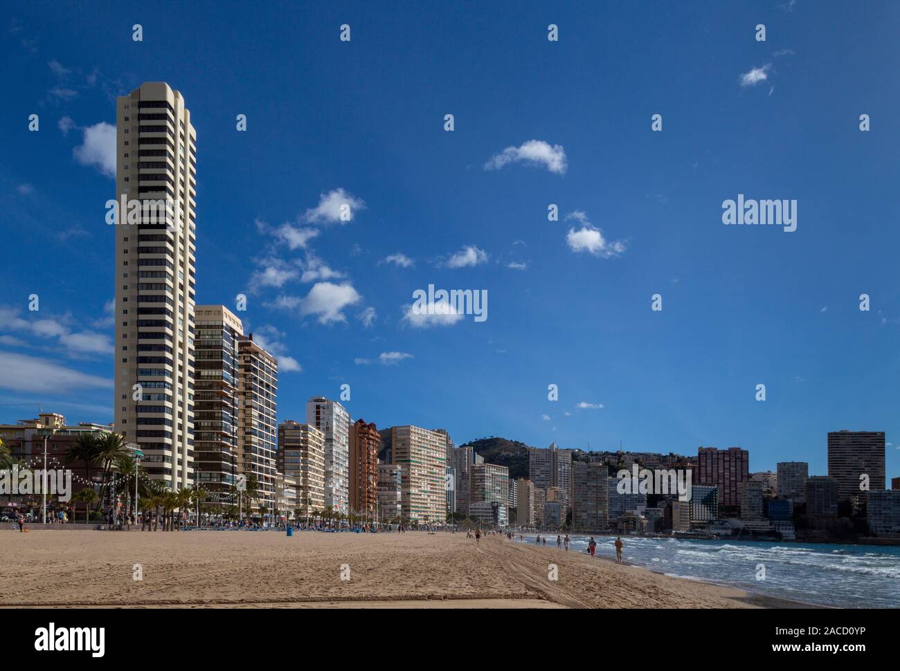 La plage de Levante, sur la côte de Benidorm Banque D'Images