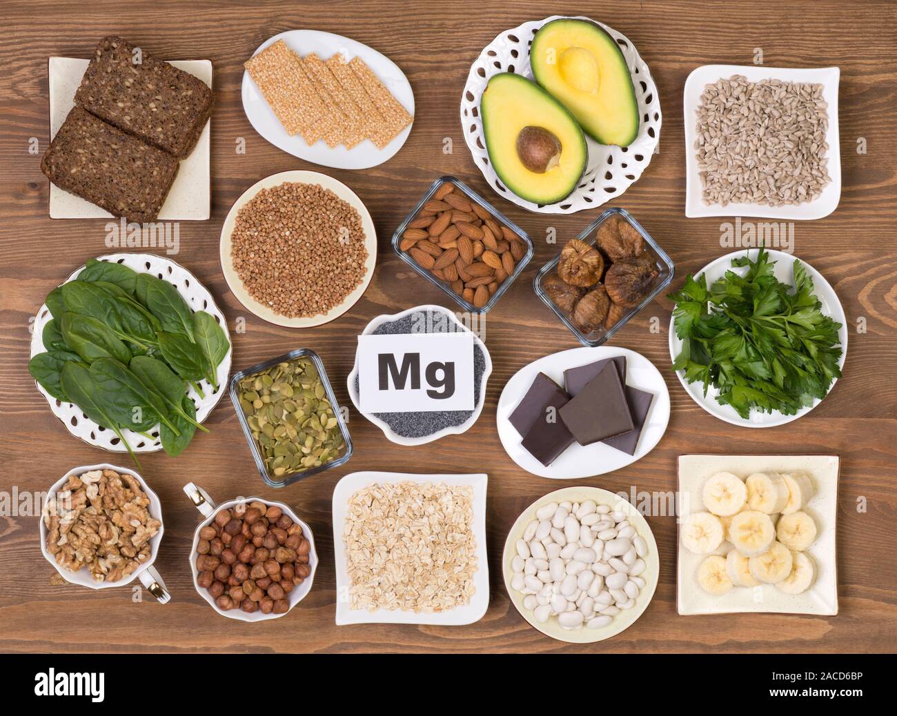 Aliments contenant du magnésium Banque D'Images