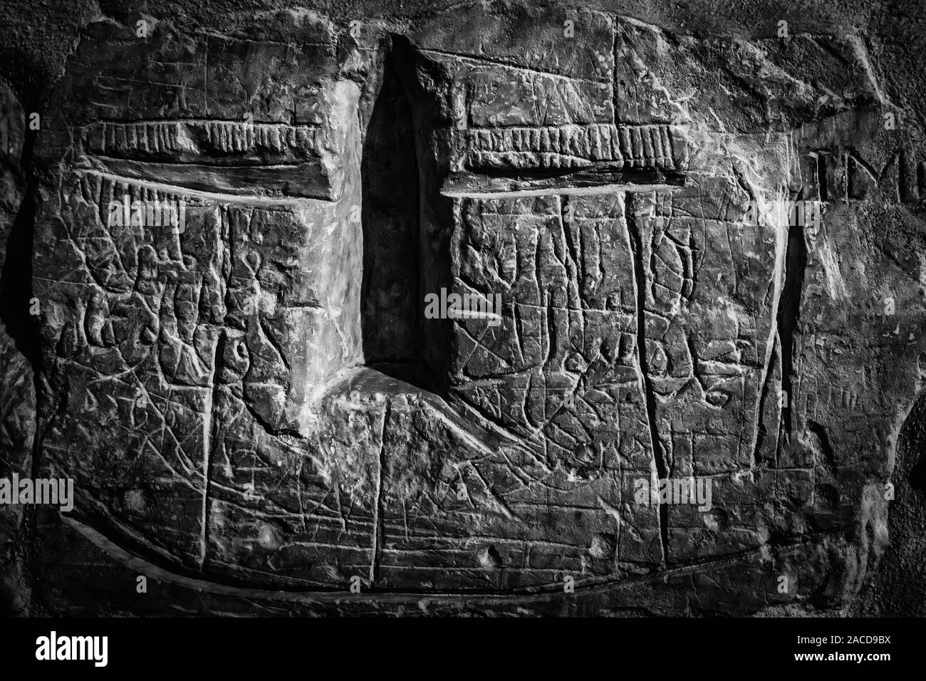 Graffiti d'une ancienne cellule de prison en cuisine Banque D'Images