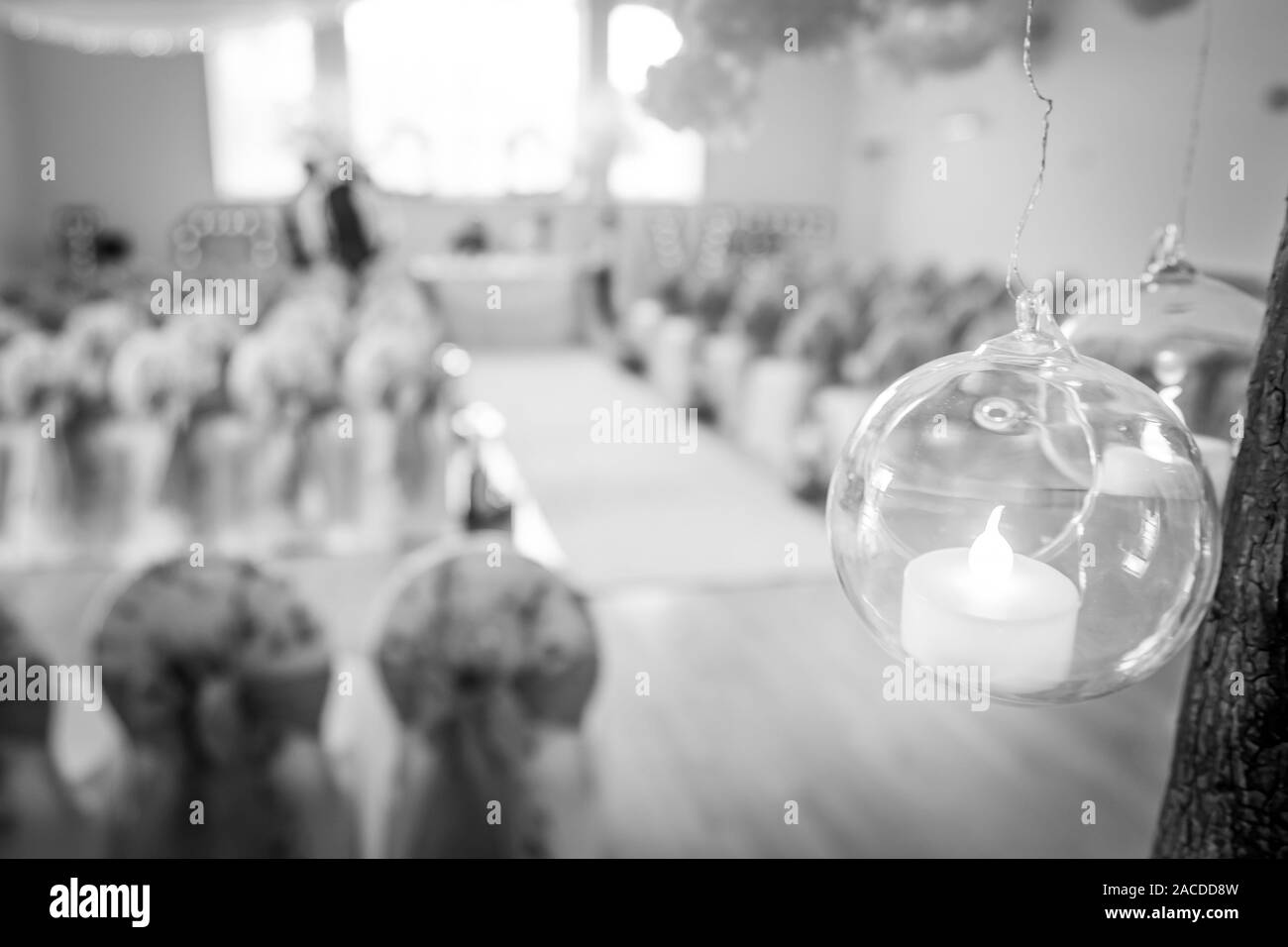 Un lieu habillé pour une cérémonie de mariage à Floral Hall, Tunstall, Stoke on Trent, photographie de mariage, célébration, mariage traditionnel Banque D'Images