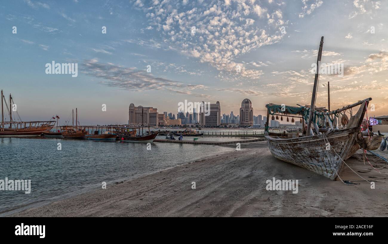 Festival de dhow traditionnel dans le village culturel de Katara, Doha, Qatar. Banque D'Images