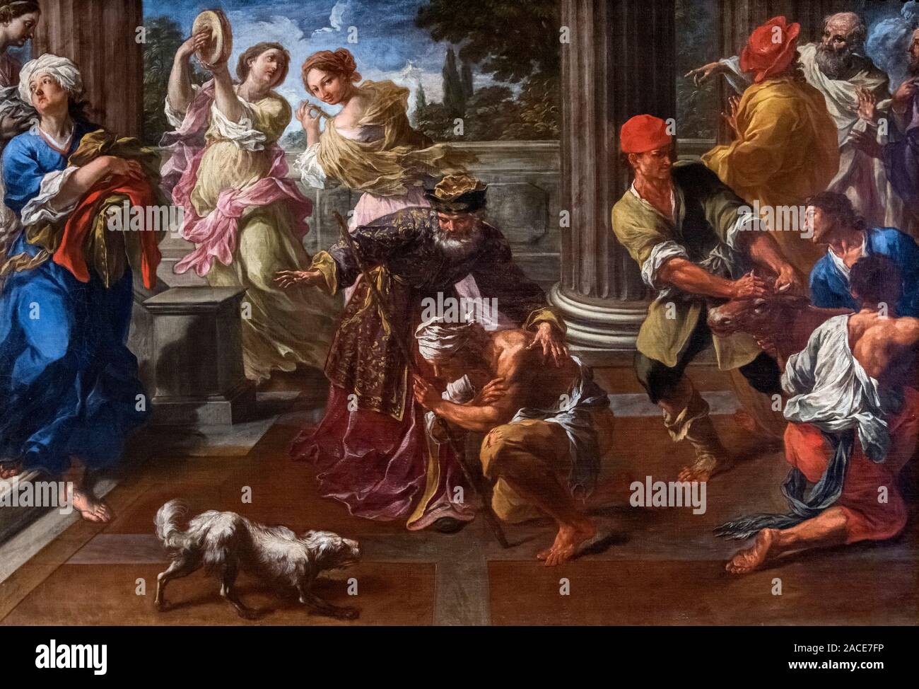 Le fils prodigue de Pier Leone Ghezzi (1674-1755), huile sur toile, c.1720-30 Banque D'Images