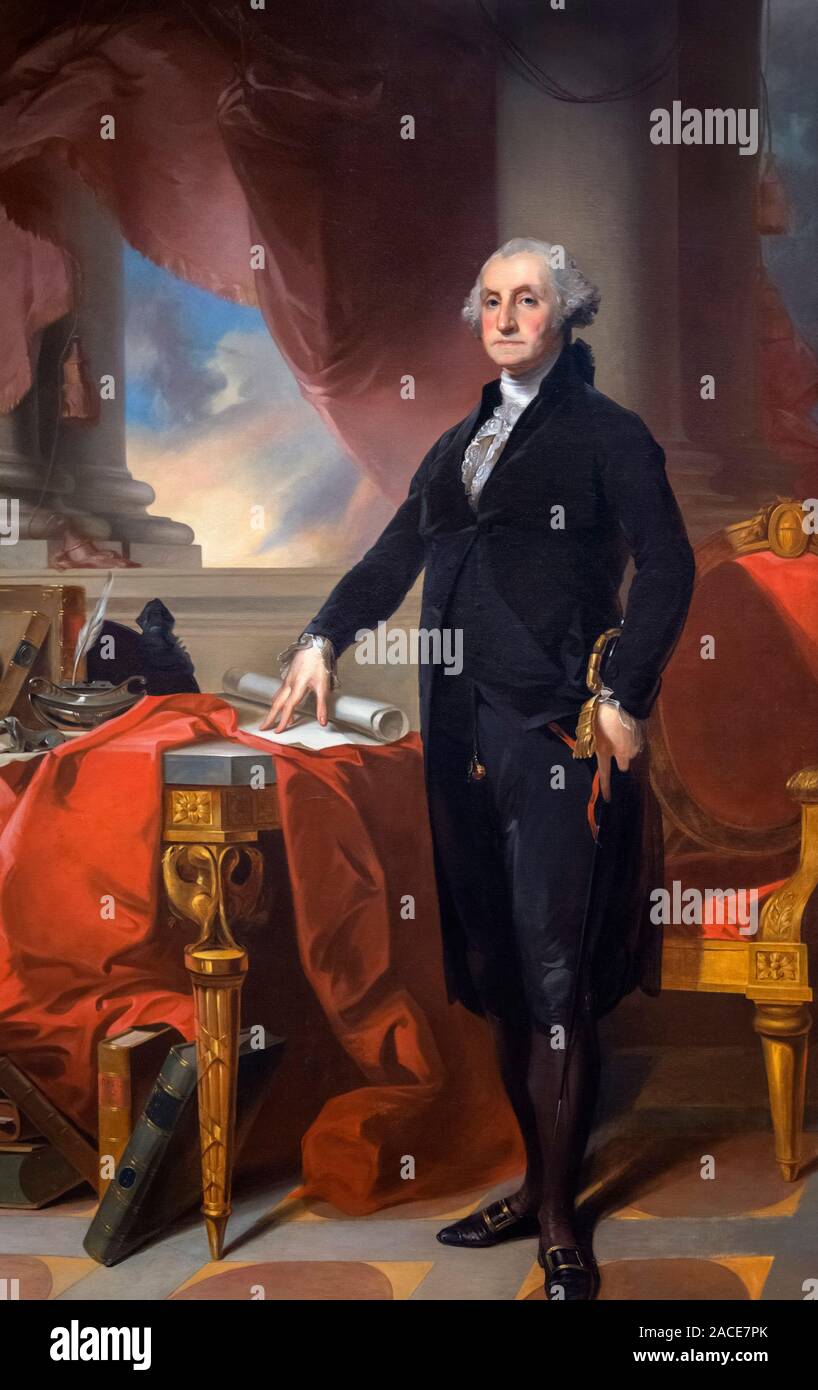 George Washington par Thomas Sully, huile sur toile, c.1820. La peinture est une copie de l'Munro-Lenox portrait par Gilbert Stuart, qui était elle-même une reprise de la Lansdowne Portrait. Banque D'Images