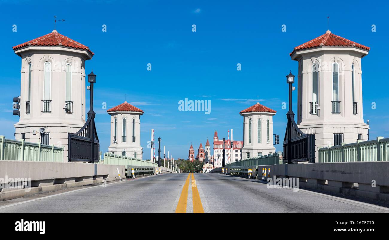 Tours blanches par la route à Saint Augustine, Floride, États-Unis Banque D'Images